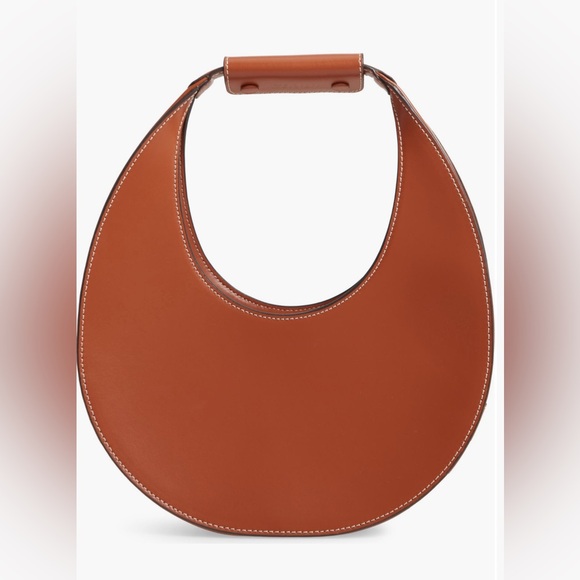 STAUD Handbags - STAUD Moon Leather Tote Handbag TAN Brown